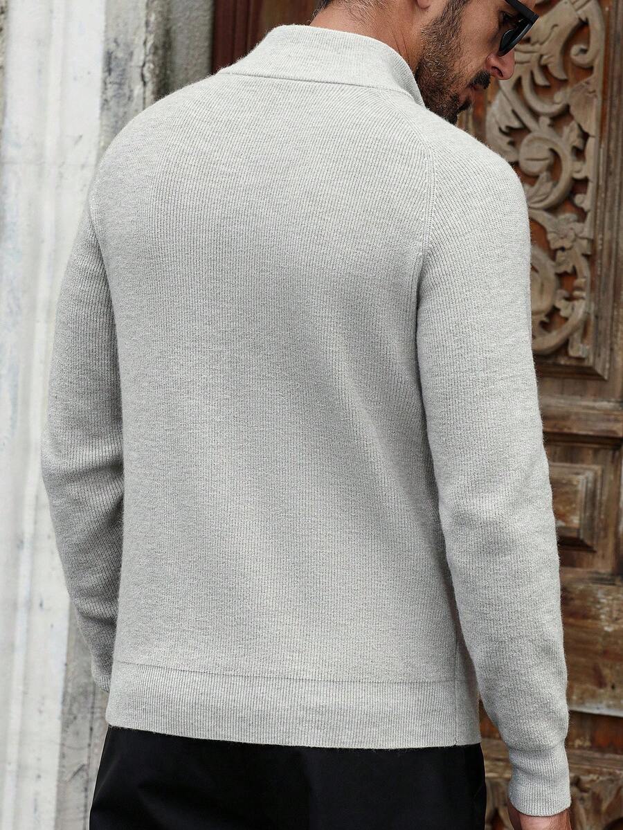 Herrtröja med halv dragkedja och hög krage