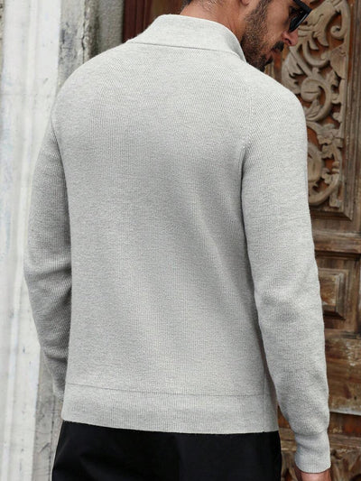 Herrtröja med halv dragkedja och hög krage