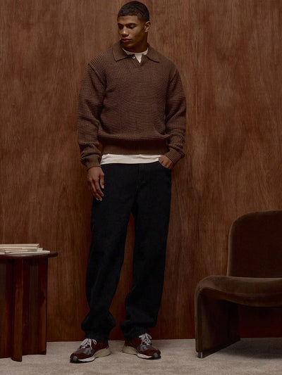 Tjock oversize tröja med knappdetaljer