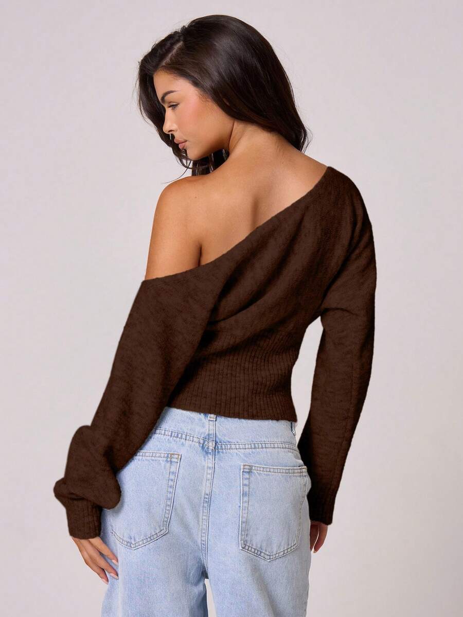 Fuffy asymmetrisk mohairtopp