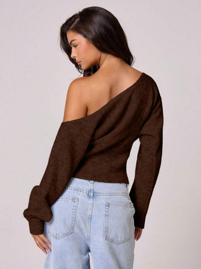 Fuffy asymmetrisk mohairtopp