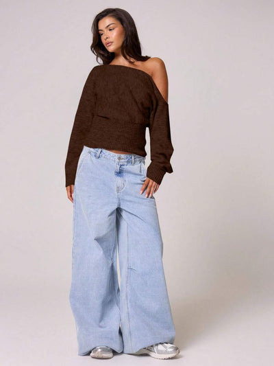 Fuffy asymmetrisk mohairtopp