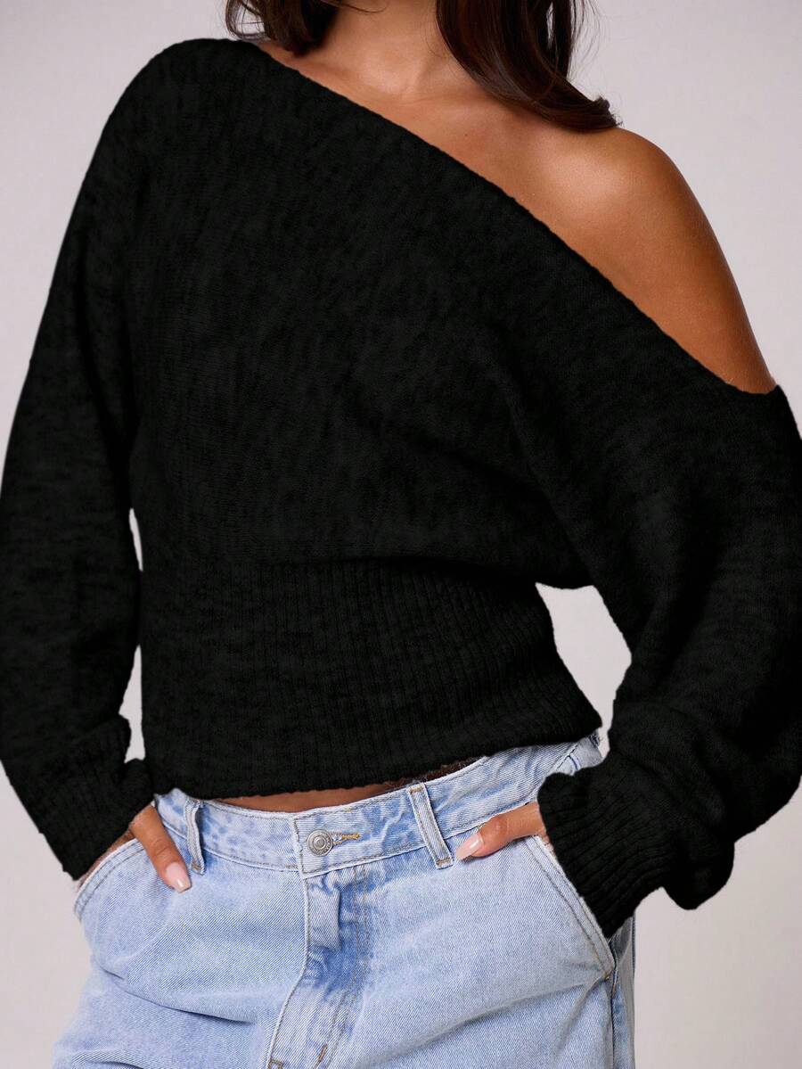 Fuffy asymmetrisk mohairtopp