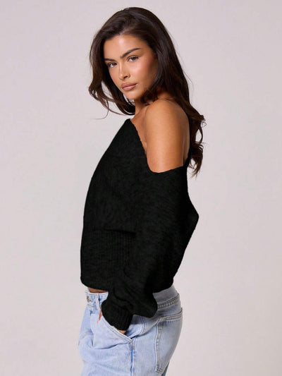 Fuffy asymmetrisk mohairtopp