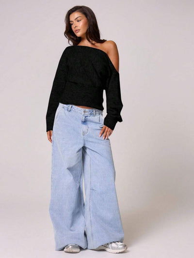 Fuffy asymmetrisk mohairtopp