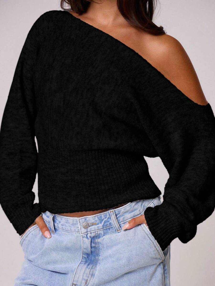 Fuffy asymmetrisk mohairtopp