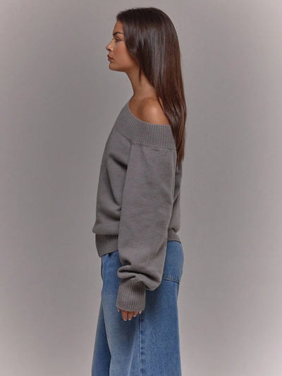 Asymmetrisk ribbstickad topp