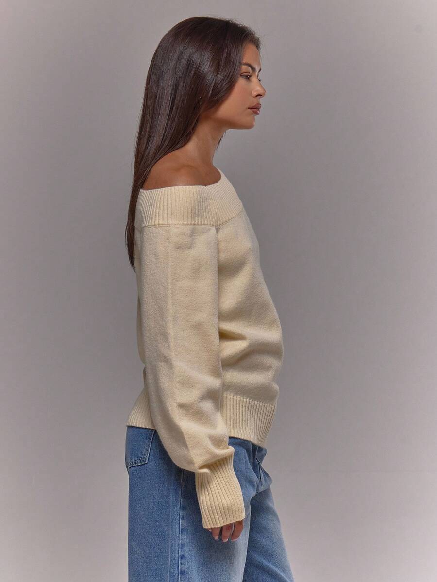 Asymmetrisk ribbstickad topp