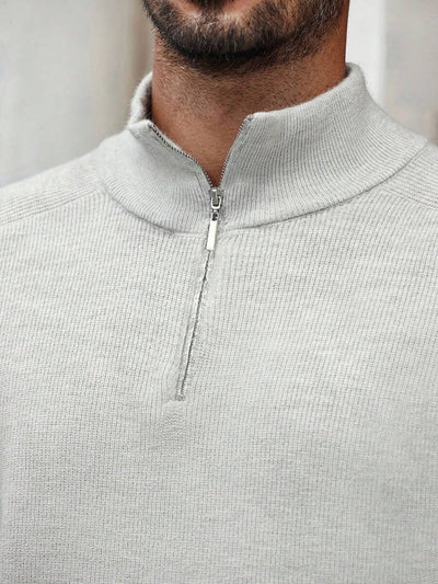 Herrtröja med halv dragkedja och hög krage