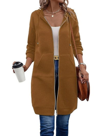 Dam Casual Fleece Hoodie med Dragkedja